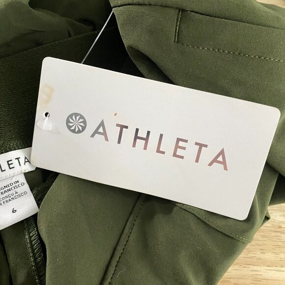 Athleta Brooklyn Heights Pants Size 6 Green Polyester Spandex NWT PT-2072 - Picture 9 of 13